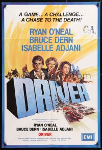 6j284 DRIVER English 1sh 1978 Walter Hill, cool artwork of Ryan O'Neal, Bruce Dern & Adjani!