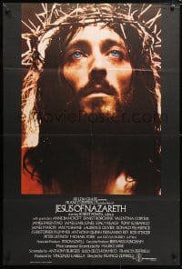 6j467 JESUS OF NAZARETH English 1sh 1977 Franco Zeffirelli, Robert Powell in crown of thorns!