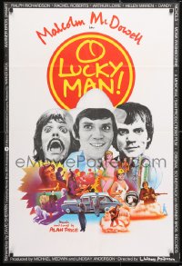 6j652 O LUCKY MAN English 1sh 1973 3 images of Malcolm McDowell, directed by Lindsay Anderson!