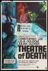 6j888 THEATRE OF DEATH English 1sh 1967 Christopher Lee will disgust and repel the weak, Blood Fiend!