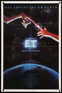 6j288 E.T. THE EXTRA TERRESTRIAL studio style 1sh 1982 Drew Barrymore, Steven Spielberg, Alvin art!