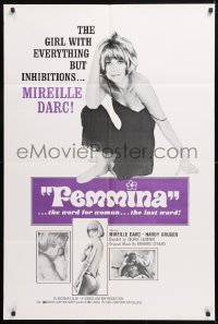 6j312 FEMMINA 1sh 1970 different c/u of sexy Mireille Darc & Hardy Kruger!