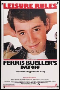 6j313 FERRIS BUELLER'S DAY OFF 1sh 1986 c/u of Matthew Broderick in John Hughes teen classic!