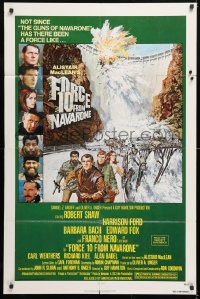 6j340 FORCE 10 FROM NAVARONE 1sh 1978 great art of Robert Shaw & Harrison Ford in WWII action!
