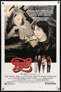 6j345 FOXES style B 1sh 1980 Jodie Foster, Cherie Currie, Marilyn Kagen + super young Scott Baio!