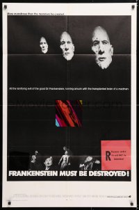 6j349 FRANKENSTEIN MUST BE DESTROYED int'l 1sh 1970 Cushing is more monstrous than his monster!
