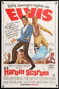6j413 HARUM SCARUM 1sh 1965 rockin' Elvis Presley & Mary Ann Mobley in a swingin' spoof!