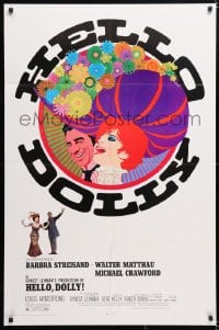 6j417 HELLO DOLLY 1sh 1969 Barbra Streisand & Walter Matthau by Richard Amsel, Roadshow!