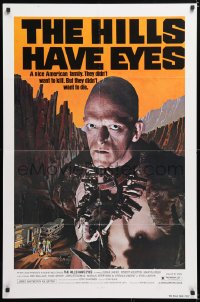 6j423 HILLS HAVE EYES 1sh 1978 Wes Craven, classic creepy image of sub-human Michael Berryman!