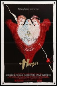 6j438 HUNGER 1sh 1983 vampire Catherine Deneuve & rocker David Bowie, nothing human loves forever!