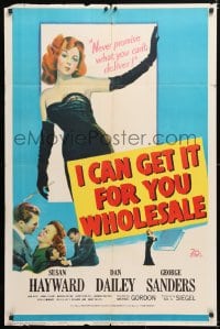 6j441 I CAN GET IT FOR YOU WHOLESALE 1sh 1951 art of sexy Susan Hayward in Gilda-like dress!