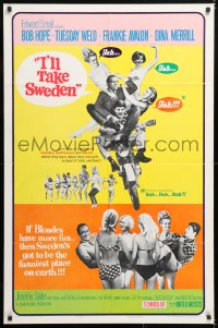 6j444 I'LL TAKE SWEDEN 1sh 1965 Bob Hope & Tuesday Weld in Scandinavia, lots of sexy bikini babes!