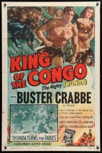 6j480 KING OF THE CONGO chapter 5 1sh 1952 Crabbe as The Mighty Thunda, art by Glenn Cravath!
