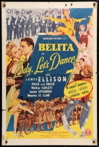 6j488 LADY LET'S DANCE 1sh 1944 super sexy Belita skates, dances & romances James Ellison!