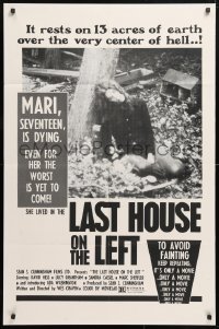 6j492 LAST HOUSE ON THE LEFT 1sh 1972 first Wes Craven, it's only a movie, it's only a movie!