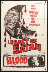 6j501 LEGACY OF SATAN/BLOOD 1sh 1970s vampire horror, wild images!