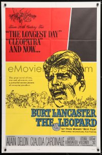6j504 LEOPARD 1sh 1963 Luchino Visconti's Il Gattopardo, cool art of Burt Lancaster!