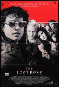6j521 LOST BOYS int'l 1sh 1987 Kiefer Sutherland, teen vampires, directed by Joel Schumacher!