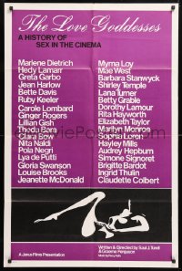 6j525 LOVE GODDESSES 1sh R1974 featuring Hollywood beauties like Lamarr, Hayworth & Greta Garbo!