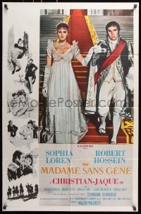 6j549 MADAME SANS GENE int'l 1sh 1962 artwork of sexy Sophia Loren & Robert Hossein!