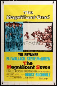 6j553 MAGNIFICENT SEVEN 1sh R1970s Yul Brynner, Steve McQueen, John Sturges' 7 Samurai western!