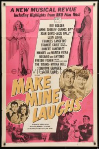 6j557 MAKE MINE LAUGHS 1sh 1949 Ray Bolger, Jack Haley, Anne Shirley, from RKO hits!