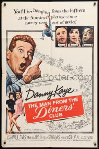 6j561 MAN FROM THE DINERS' CLUB 1sh 1963 Danny Kaye, funniest picture since money went out of style