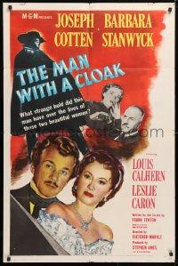 6j564 MAN WITH A CLOAK 1sh 1951 what strange hold did Joseph Cotten have over Barbara Stanwyck!