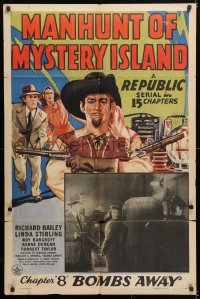 6j569 MANHUNT OF MYSTERY ISLAND chapter 8 1sh 1945 sci-fi & pirates serial, Bombs Away!