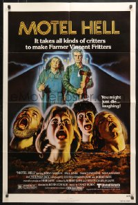 6j602 MOTEL HELL 1sh 1980 it takes all kinds of critters to make Farmer Vincent Fritters!