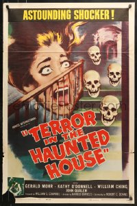 6j620 MY WORLD DIES SCREAMING 1sh 1958 Terror in the Haunted House, astounding shocker, different!