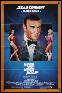 6j630 NEVER SAY NEVER AGAIN 1sh 1983 art of Sean Connery as James Bond 007 by Obrero!