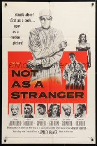 6j648 NOT AS A STRANGER 1sh 1955 doctor Robert Mitchum, Olivia De Havilland, Frank Sinatra!