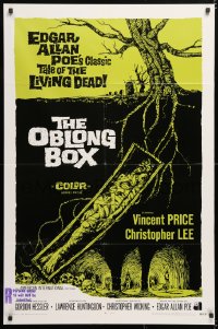 6j653 OBLONG BOX int'l 1sh 1969 Edgar Allan Poe's tale of living dead, cool horror art!