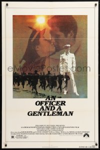 6j658 OFFICER & A GENTLEMAN 1sh 1982 Richard Gere & Debra Winger in love & in the U.S. Navy!