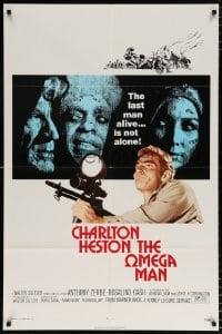 6j659 OMEGA MAN 1sh 1971 Charlton Heston is the last man alive & he's not alone, I Am Legend!