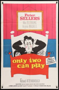 6j665 ONLY TWO CAN PLAY 1sh 1962 wacky art of Peter Sellers, Mai Zetterling, Virginia Maskell!