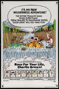 6j711 RACE FOR YOUR LIFE CHARLIE BROWN 1sh 1977 Charles M. Schulz, art of Snoopy & Peanuts gang!