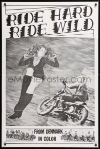 6j735 RIDE HARD, RIDE WILD 1sh 1970 Lee Frost, Danish, motorcycle racing & sexy women!
