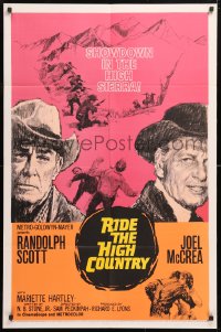 6j736 RIDE THE HIGH COUNTRY 1sh 1962 Randolph Scott & Joel McCrea have a showdown in High Sierra!