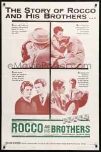 6j747 ROCCO & HIS BROTHERS 1sh 1961 Luchino Visconti's Rocco e I Suoi Fratelli, Alain Delon!