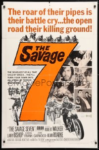 6j766 SAVAGE SEVEN 1sh 1968 AIP, bad bikers, the open road their killing ground!