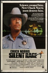 6j799 SILENT RAGE 1sh 1982 science created him, now Chuck Norris must destroy him!