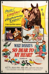 6j813 SO DEAR TO MY HEART 1sh R1964 Walt Disney, Burl Ives, heartwarming!