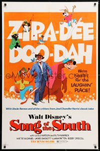 6j819 SONG OF THE SOUTH 1sh R1972 Walt Disney, Uncle Remus, Br'er Rabbit & Bear, zip-a-dee doo-dah!