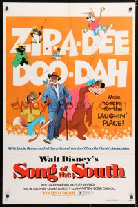 6j821 SONG OF THE SOUTH 1sh R1973 Walt Disney, Uncle Remus, Br'er Rabbit & Br'er Bear!