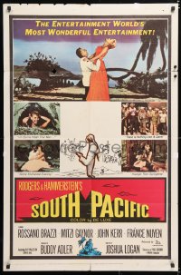 6j823 SOUTH PACIFIC 1sh 1959 Rossano Brazzi, Mitzi Gaynor, Rodgers & Hammerstein musical!