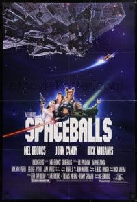 6j825 SPACEBALLS 1sh 1987 Mel Brooks sci-fi Star Wars spoof, Bill Pullman, Moranis, PG-rated!