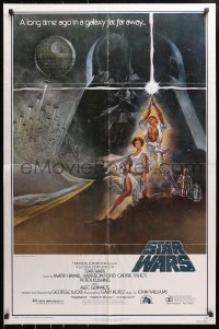 6j844 STAR WARS style A fourth printing 1sh 1977 George Lucas classic epic, art by Tom Jung!