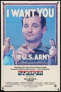 6j854 STRIPES style B 1sh 1981 Ivan Reitman classic military comedy, Bill Murray wants YOU!